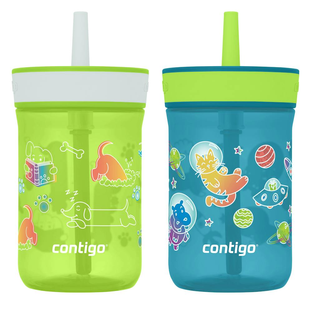 Contigo® Kids’ Leighton Straw Tumbler with Spill-Proof Leak-Proof Lid, 14oz ✔