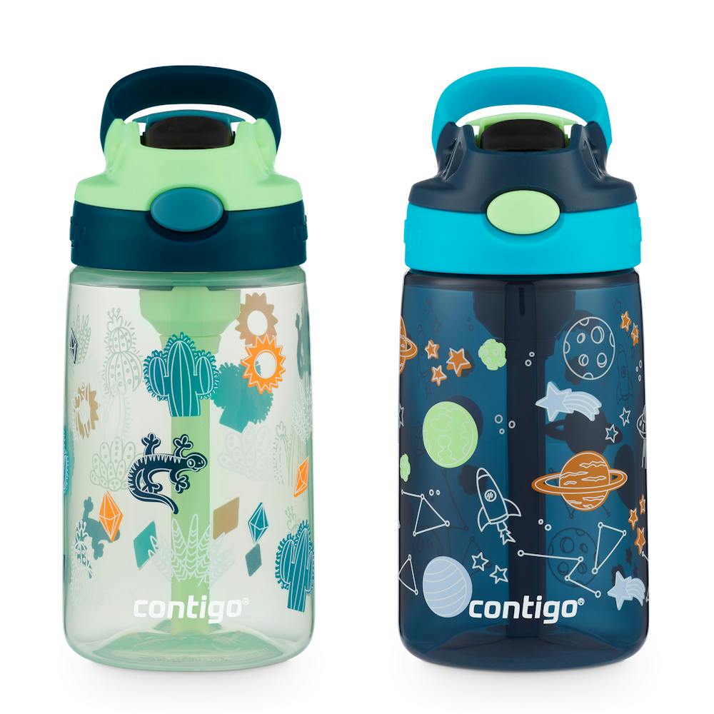 Contigo® Kids Water Bottle with Redesigned AUTOSPOUT® Straw, 14 oz, 2 pack ★